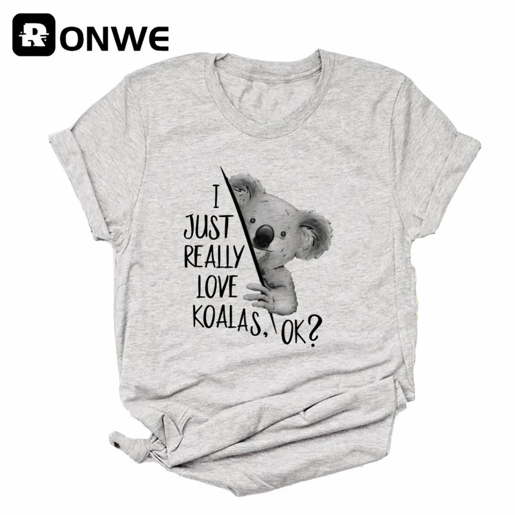 Мне просто очень нравятся коалы хорошо? Женские футболки с принтом для девочек