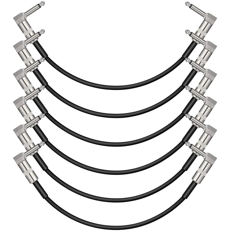 Guitar Patch Cable 12 Inch 30cm 1/4 inch Right Angle Metal Connector for Standard Audio Instrument 6 Packs
Guitar Patch Cable 12 Inch 30cm 1/4 inch Right Angle Metal Connector for Standard Audio Instrument 6 Packs