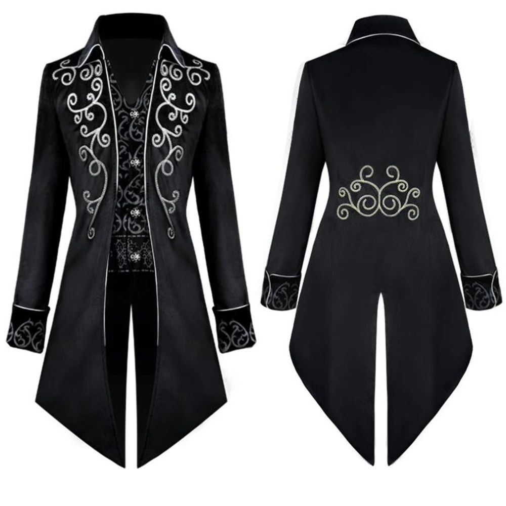 Men Victoria Steampunk Trench Coat Vintage Prince Medieval Tuxedo Renaissance Embroidery Jacket Halloween Party Cosplay Costume
Men Victoria Steampunk Trench Coat Vintage Prince Medieval Tuxedo Renaissance Embroidery Jacket Halloween Party Cosplay Costume