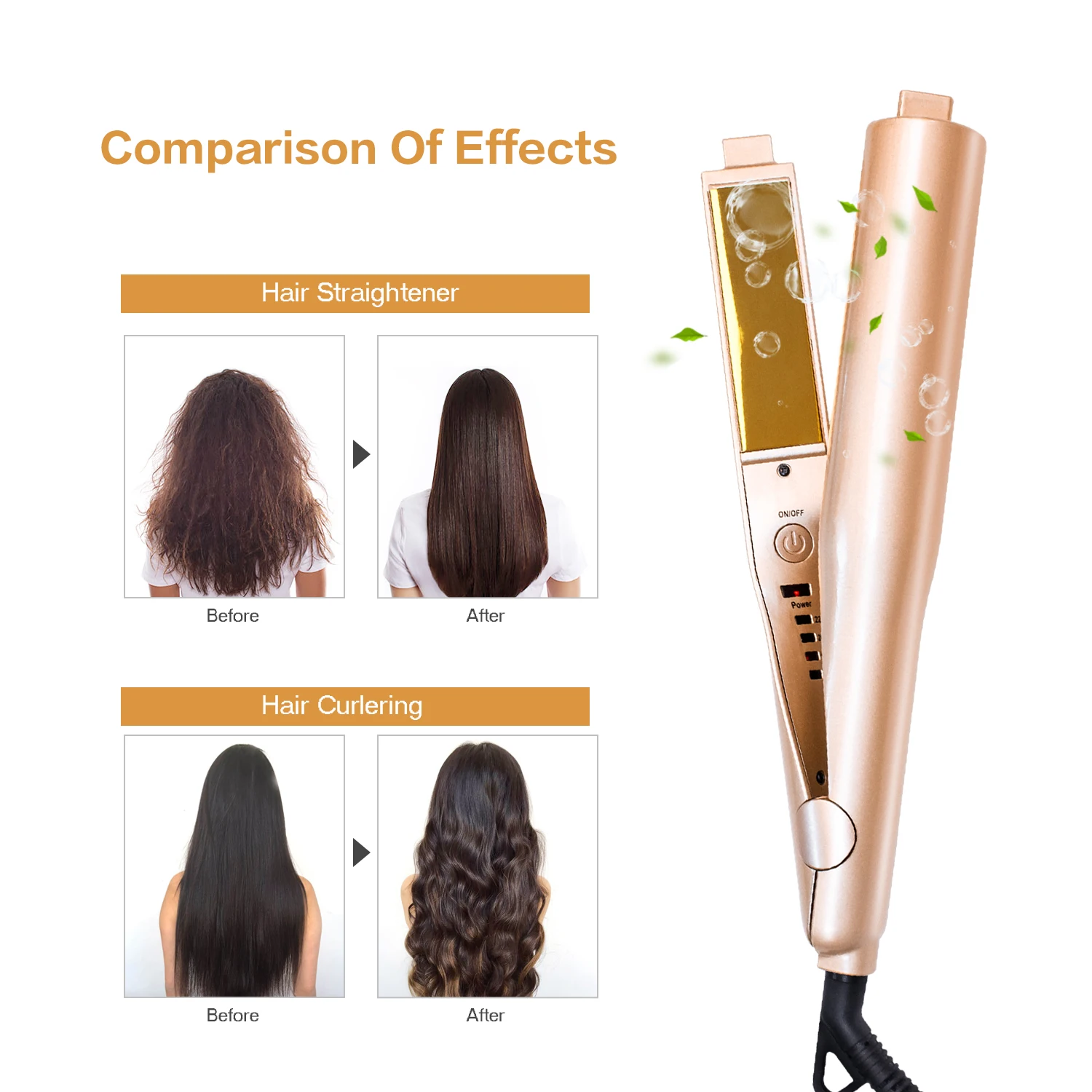 UKLISS Professional Electric Straightening &Curling Iron Hair Curler 2 In 1 Straightener Hair Styler Flat Irons Hair Iron
UKLISS Professional Electric Straightening &Curling Iron Hair Curler 2 In 1 Straightener Hair Styler Flat Irons Hair Iron