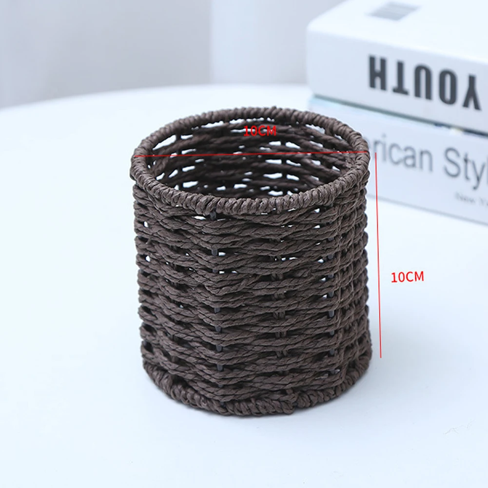 Pen Cup Pen Holder Hand-Woven Desktop Storage Caddy for Pen, Pencil, Ruler, Makeup Brush Storage Rack for Students
Pen Cup Pen Holder Hand-Woven Desktop Storage Caddy for Pen, Pencil, Ruler, Makeup Brush Storage Rack for Students