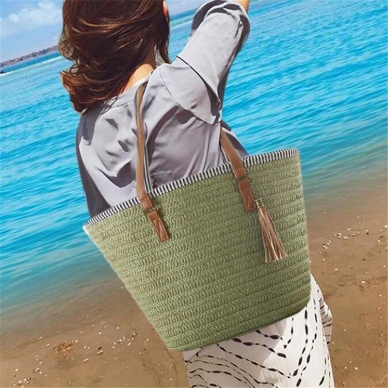 Straw Bag For Women Summer Woven Handbags Female Shoulder Bags Tassels Beach Big Shopping Travel Vacation Zipper Purse
Straw Bag For Women Summer Woven Handbags Female Shoulder Bags Tassels Beach Big Shopping Travel Vacation Zipper Purse