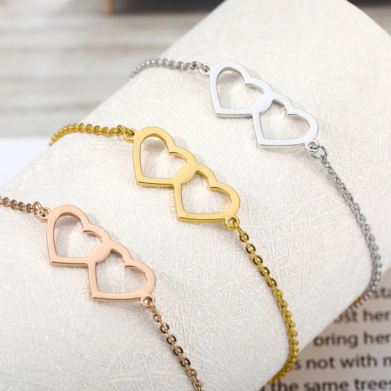 Trendy 2021 Couple Two Heart Bracelet Homme Stainless Steel Gold Bracelet For Women Love Bracelets Jewelry Friends Gifts Bijoux
Trendy 2021 Couple Two Heart Bracelet Homme Stainless Steel Gold Bracelet For Women Love Bracelets Jewelry Friends Gifts Bijoux