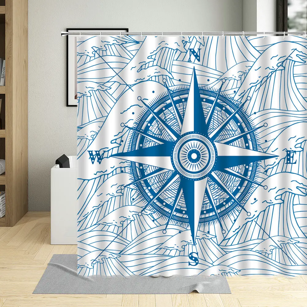 Compass Decor Bathroom Curtains Nautical Retro Shower Curtain Set White Waterproof Bathtub Screens Art Poster Decor With Hooks
Compass Decor Bathroom Curtains Nautical Retro Shower Curtain Set White Waterproof Bathtub Screens Art Poster Decor With Hooks