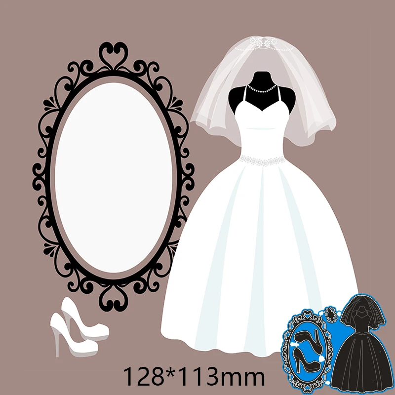 New Metal Cutting Dies Wedding Makeup Mirror Stencils For DIY Scrapbooking Paper Cards Craft Making Craft Decoration 128*113mm
New Metal Cutting Dies Wedding Makeup Mirror Stencils For DIY Scrapbooking Paper Cards Craft Making Craft Decoration 128*113mm