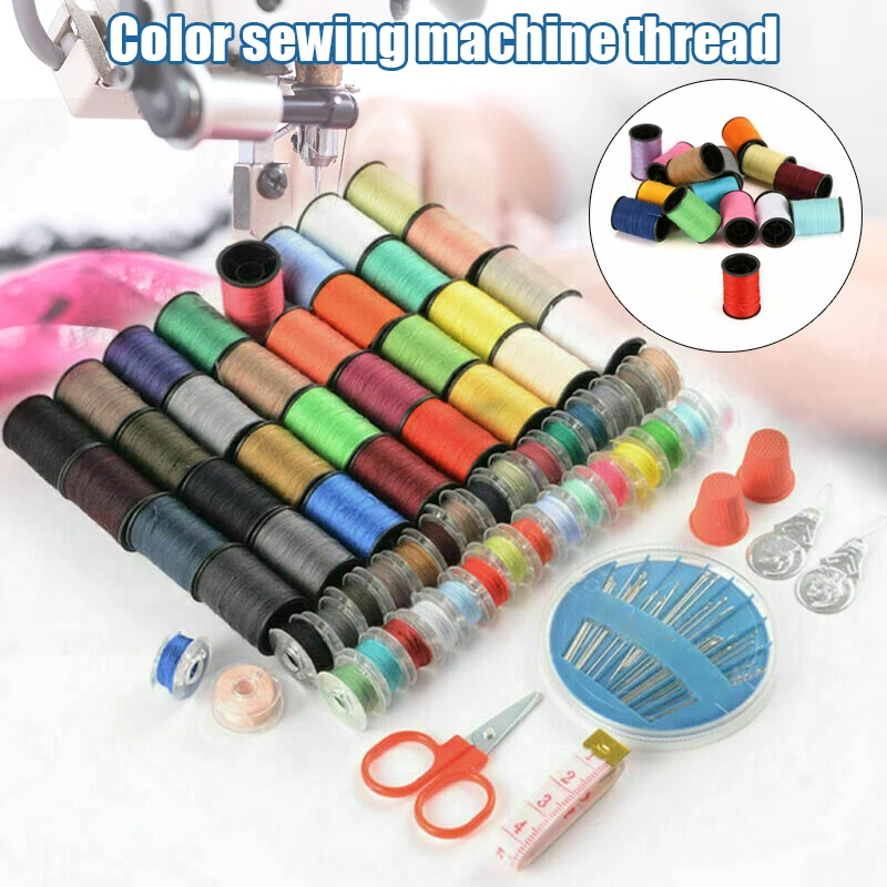 64 Roll Sewing Machine Line Thread Spool Set Bobbin Cotton Reel Scissor Needle Tape Kit uacr Sewing Threads DIY Apparel Sewing
64 Roll Sewing Machine Line Thread Spool Set Bobbin Cotton Reel Scissor Needle Tape Kit uacr Sewing Threads DIY Apparel Sewing
