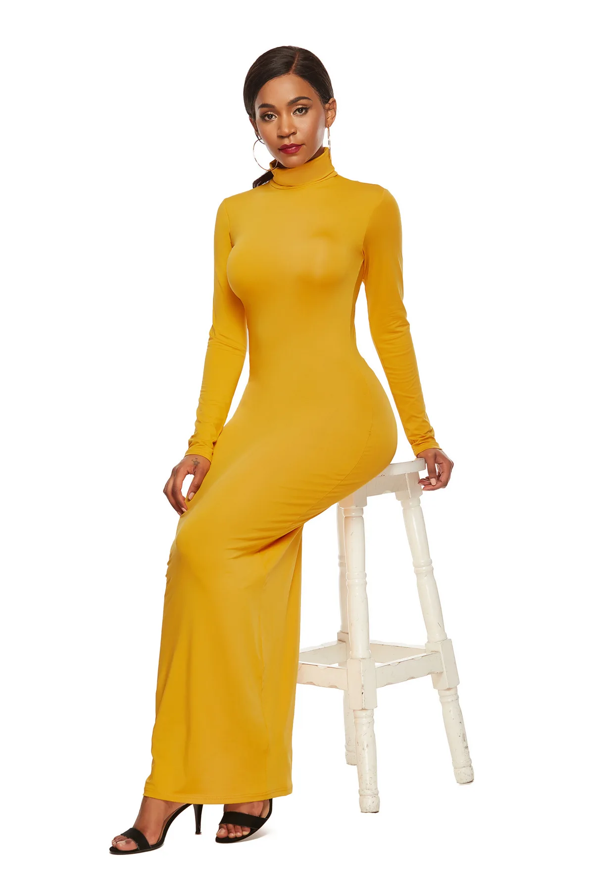 Woman Dress Spring Autumn Fashion Robe Solid Color Dress Long Sleeve Elastic Slim Turtleneck Dress Vestido Feminino Donsignet
Woman Dress Spring Autumn Fashion Robe Solid Color Dress Long Sleeve Elastic Slim Turtleneck Dress Vestido Feminino Donsignet