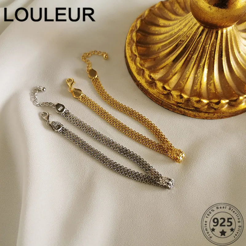 LouLeur Weave 925 Sterling Silver Bracelets 18K Gold Design Lace Chain Bracelets For Girls Women Fashion Jewelry Gift luxuriou
LouLeur Weave 925 Sterling Silver Bracelets 18K Gold Design Lace Chain Bracelets For Girls Women Fashion Jewelry Gift luxuriou