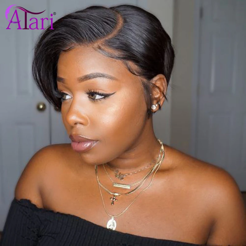 Pixie Cut Wig Short Straight Human Hair Wigs Transparent 13x1 Short Lace Part Wigs $40 Bob Wigs for Women Preplucked Hairline
Pixie Cut Wig Short Straight Human Hair Wigs Transparent 13x1 Short Lace Part Wigs $40 Bob Wigs for Women Preplucked Hairline