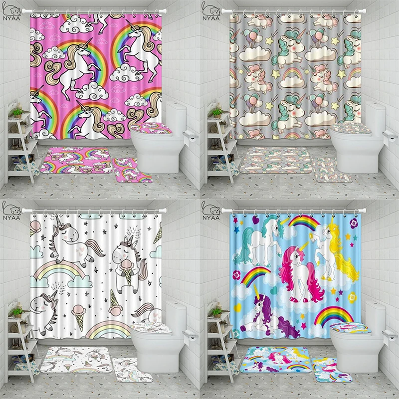 Trendy Fantasy Unicorn Shower Curtains Cute Flamingo Bathroom Curtain Set For Kid Floral Pineapple Bath Mat Rugs Carpet Girl
Trendy Fantasy Unicorn Shower Curtains Cute Flamingo Bathroom Curtain Set For Kid Floral Pineapple Bath Mat Rugs Carpet Girl
