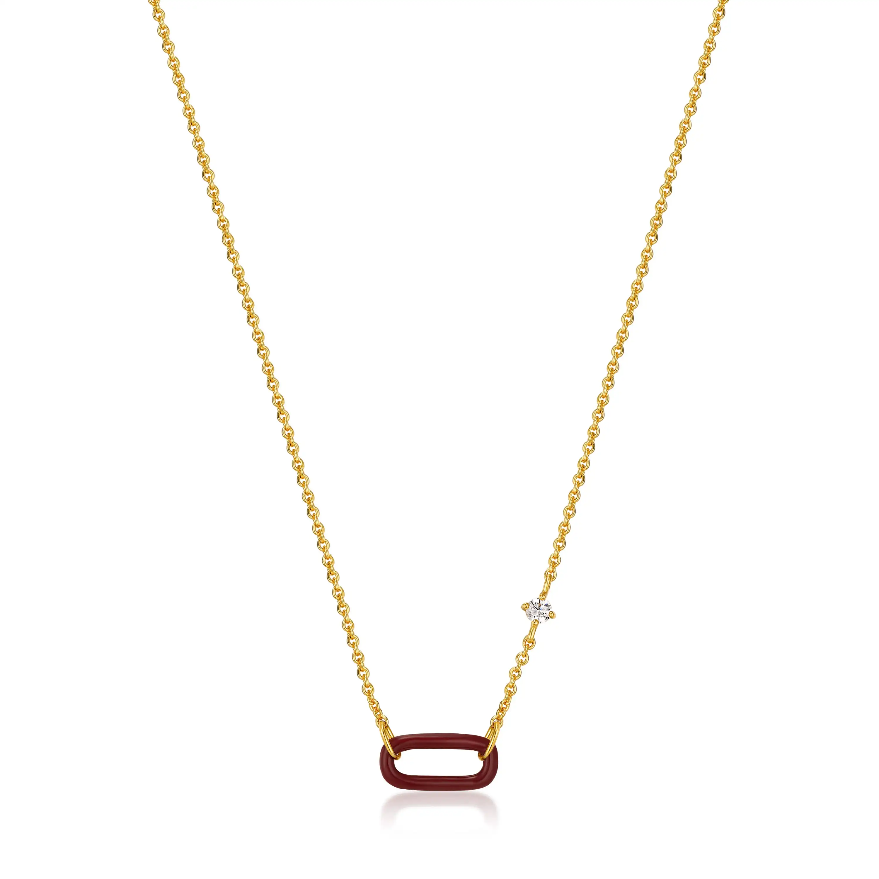 Women Claret Red Enamel Gold Link Necklace With Cubic Zirconia Stone Luxury Quality 2021 New Trend Designer Jewelry Girls Gift 
Women Claret Red Enamel Gold Link Necklace With Cubic Zirconia Stone Luxury Quality 2021 New Trend Designer Jewelry Girls Gift