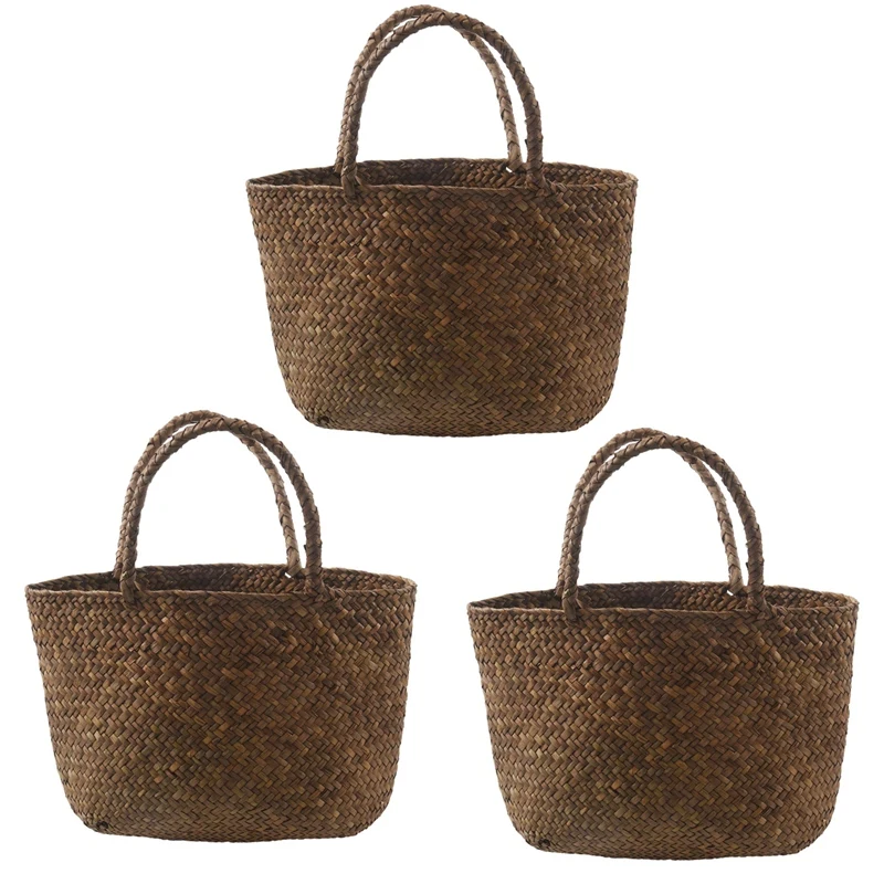 3X Casual Straw Bag Natural Wicker Tote Bags Women Braided Handbag For Garden Handmade Mini Woven Rattan Bags
3X Casual Straw Bag Natural Wicker Tote Bags Women Braided Handbag For Garden Handmade Mini Woven Rattan Bags