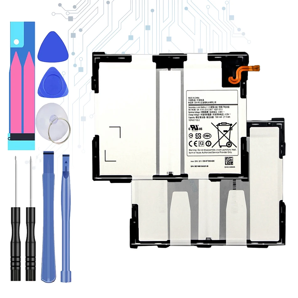 EB-BT595ABE 7300mAh аккумулятор для планшета для Samsung Galaxy Tab A2 10,5 SM-T590 T595
EB-BT595ABE 7300mAh аккумулятор для планшета для Samsung Galaxy Tab A2 10,5 SM-T590 T595