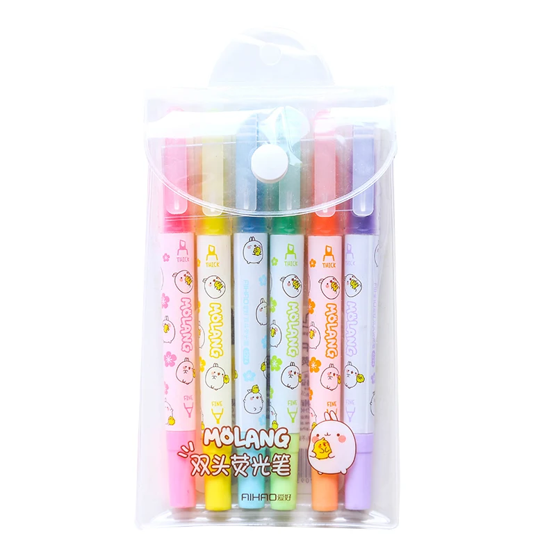 Маркер Molang Color фломастер 6 шт. двухсторонний маркер Канцелярские Товары для офиса