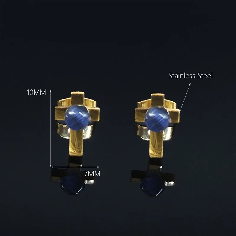 3Pairs Cross Blue Opal Stainless Steel Small Stud Earrings Women Gold Color Earrings Set Jewelry pendientes cristal EXS04
3Pairs Cross Blue Opal Stainless Steel Small Stud Earrings Women Gold Color Earrings Set Jewelry pendientes cristal EXS04