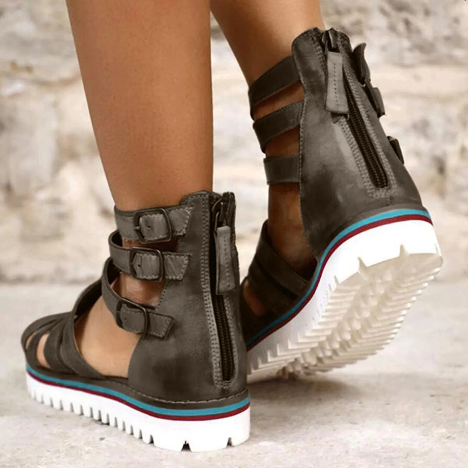 Women's Fashion Summer Belt Buckle Casual Large Size Comfortable Zipper Sandals Outdoor Leisure Solid Flats Sandals 2021 New 3cm
Women's Fashion Summer Belt Buckle Casual Large Size Comfortable Zipper Sandals Outdoor Leisure Solid Flats Sandals 2021 New 3cm