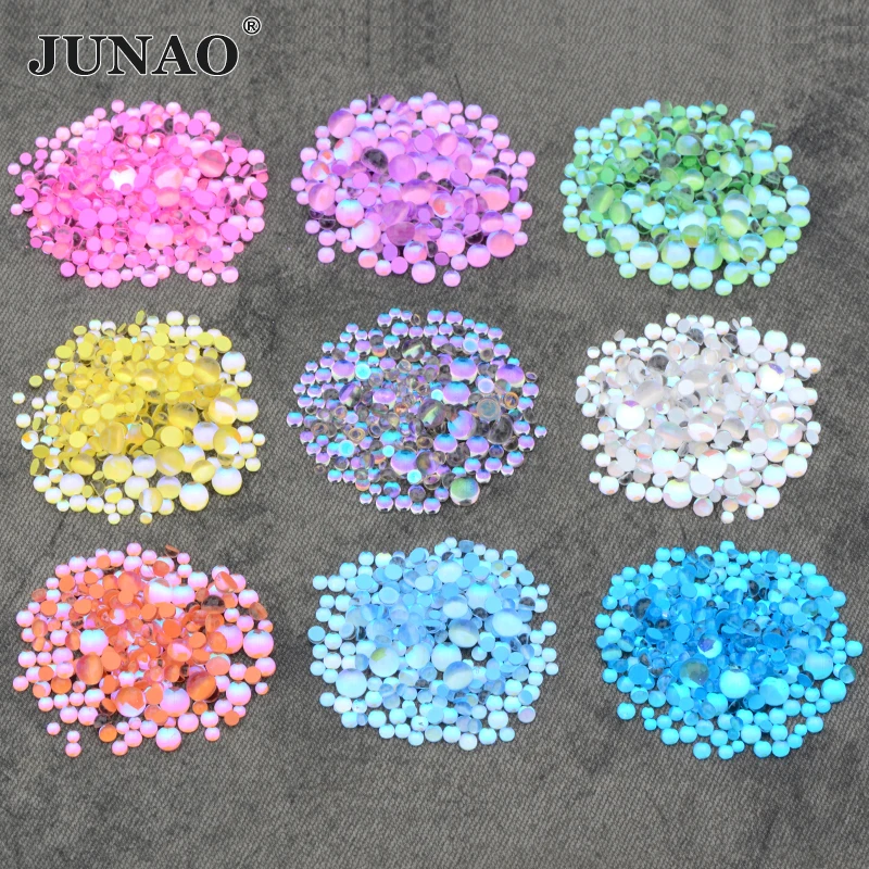 JUNAO 1440pcs Mix Size Half Round Glass Rhinestone Flatback Nail Art Strass Decorative Mermaid Crystals Non Hot Fix Stones
JUNAO 1440pcs Mix Size Half Round Glass Rhinestone Flatback Nail Art Strass Decorative Mermaid Crystals Non Hot Fix Stones