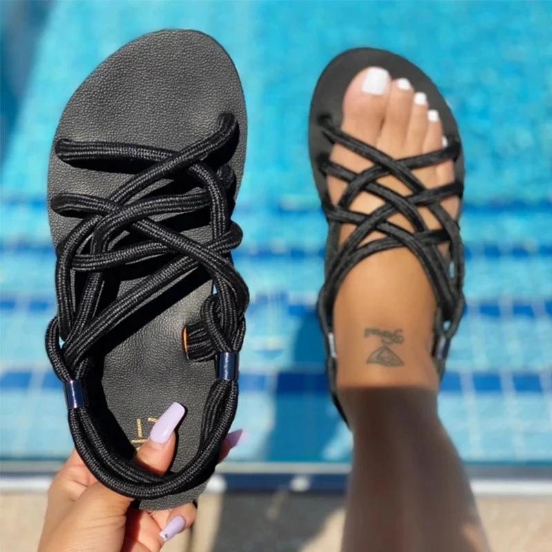 2021 Sandals Woman Shoes Braided Rope Beach Shoes Open Toe Ladies Beach Sandals Roman Gladiator Sandals Non-slip Flip Flop Women
2021 Sandals Woman Shoes Braided Rope Beach Shoes Open Toe Ladies Beach Sandals Roman Gladiator Sandals Non-slip Flip Flop Women