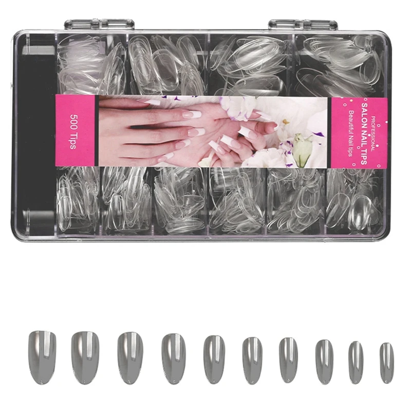 Long False Nail Tips - Nails Full Cover 500PCS Oval Shaped Nail Tips With Case For DIY Nail Art, 10 Sizes(Clear)
Long False Nail Tips - Nails Full Cover 500PCS Oval Shaped Nail Tips With Case For DIY Nail Art, 10 Sizes(Clear)