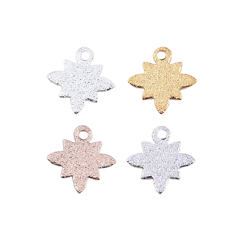 20 шт., медь, многоцветная подвеска в виде кленового листа