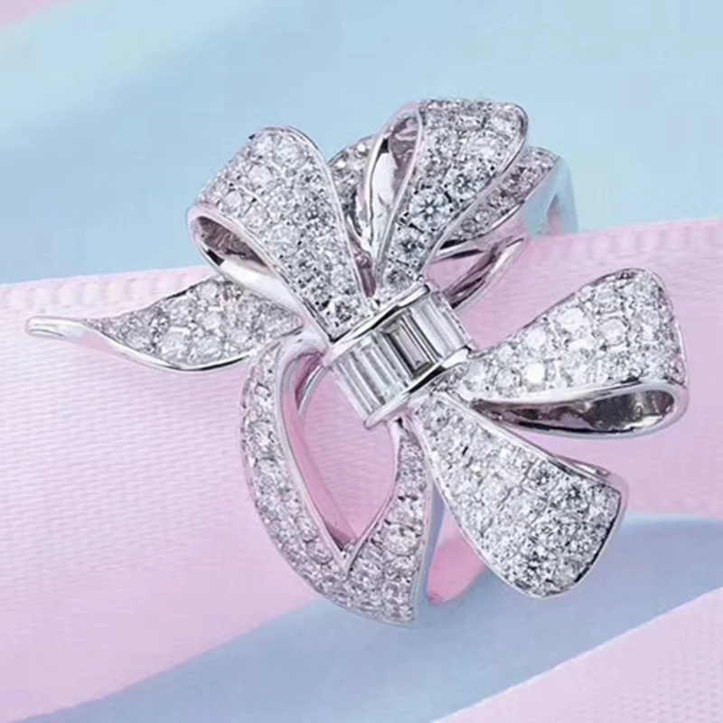 Crystal Butterfly Charm Bowknot Rings Luxury Inlay Shiny Zircon Geometric Fine Jewelry Women Wedding Party Accessories
Crystal Butterfly Charm Bowknot Rings Luxury Inlay Shiny Zircon Geometric Fine Jewelry Women Wedding Party Accessories