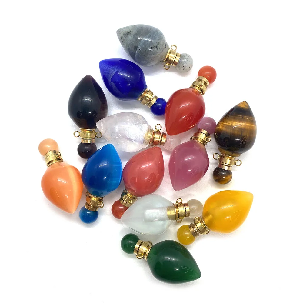 Natural Stone Perfume Bottle Pendant Crystal Necklace Exquisite Semi-precious Stone Ladies Aromatherapy Essential Oil Vial
Natural Stone Perfume Bottle Pendant Crystal Necklace Exquisite Semi-precious Stone Ladies Aromatherapy Essential Oil Vial