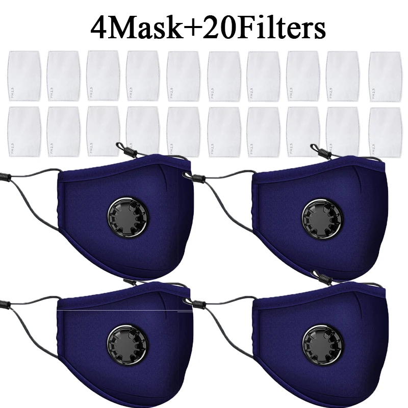 

Face Mask Washable 5-Layer Pm2.5 Filter Cotton Mask with Breathing Valve Dust Mask Anti-Smog Cotton Mask Factory Direct Sales