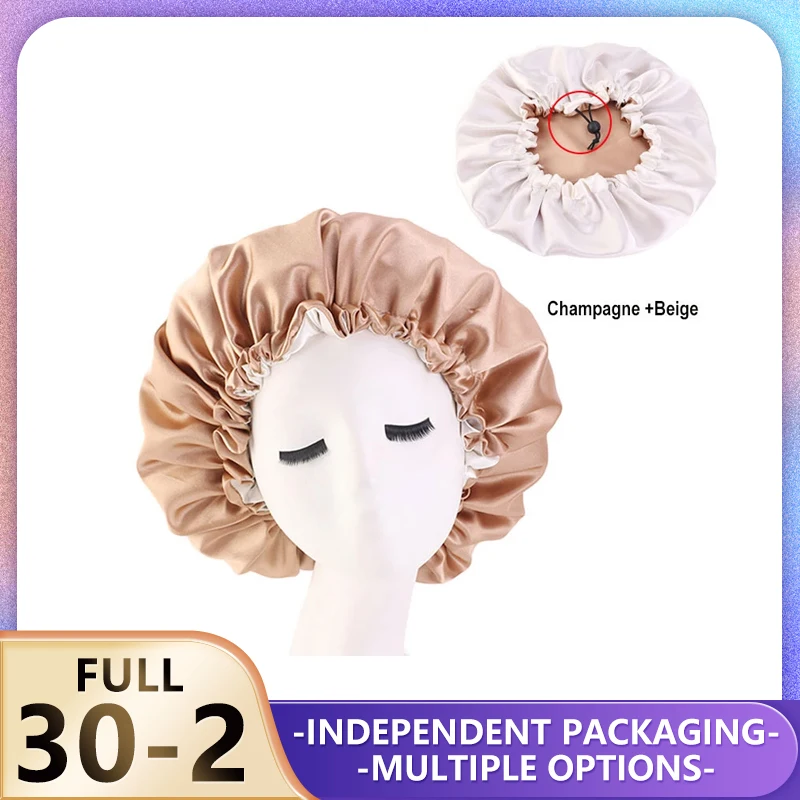 Reversible Satin Hair Bonnets Caps Women Double Layer Adjust Sleep Night Headwear Cover Hat For Curly Hair Styling Accessories
Reversible Satin Hair Bonnets Caps Women Double Layer Adjust Sleep Night Headwear Cover Hat For Curly Hair Styling Accessories