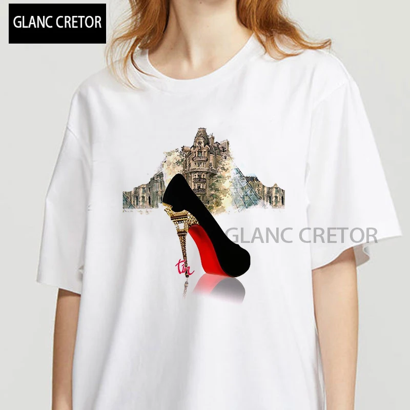 Women Vogue Princess Short Sleeve T Shirt Women Vintage Style Fashion High Heels Print Funny Summer T shirt
Women Vogue Princess Short Sleeve T Shirt Women Vintage Style Fashion High Heels Print Funny Summer T shirt
