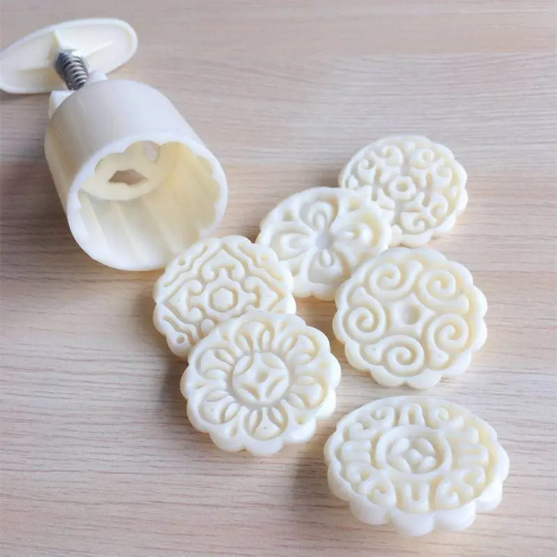 6pcs 3D Flowers Stamps Moon Cake Decor Mould Barrel Round Mooncake Mold 50g Pastry Mooncakes Hand DIY Tool
6pcs 3D Flowers Stamps Moon Cake Decor Mould Barrel Round Mooncake Mold 50g Pastry Mooncakes Hand DIY Tool