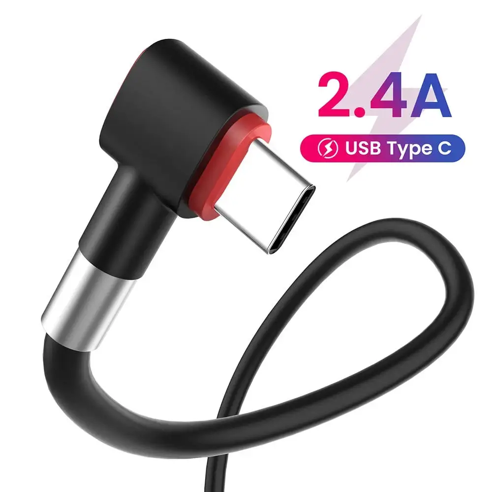 Кабель с разъемом USB типа C 90 градусов для быстрой зарядки зарядным устройством