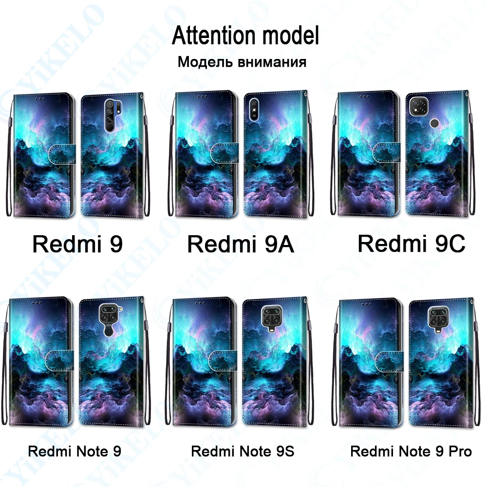 Кожаный флип чехол для телефона накладка Redmi Note 9T 9 9S Pro 9A 9C Fundas кошелек с отделениями карт и держателем