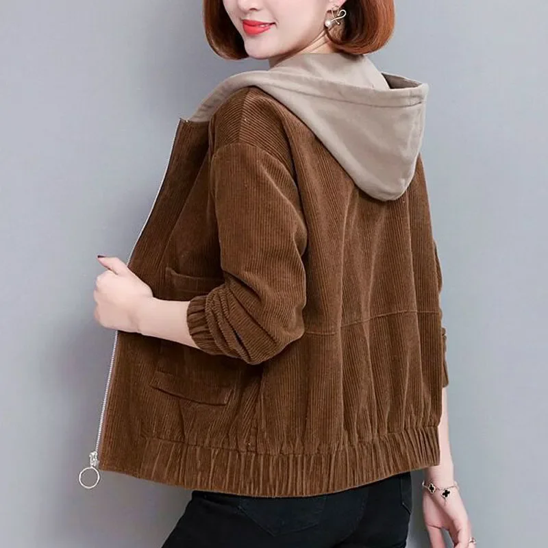 Plus Velvet Gary Corduroy Short Coat Women Spring, Autumn And Winter 2023 New Hooded Loose Middle-Aged Mother's Short Jacket A10
Plus Velvet Gary Corduroy Short Coat Women Spring, Autumn And Winter 2023 New Hooded Loose Middle-Aged Mother's Short Jacket A10
