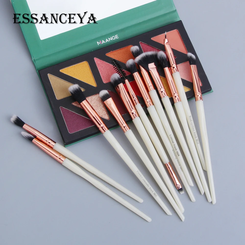 ESSANCEYA 12 шт. Профессиональные кисти для макияжа тени век ресниц бровей маленький