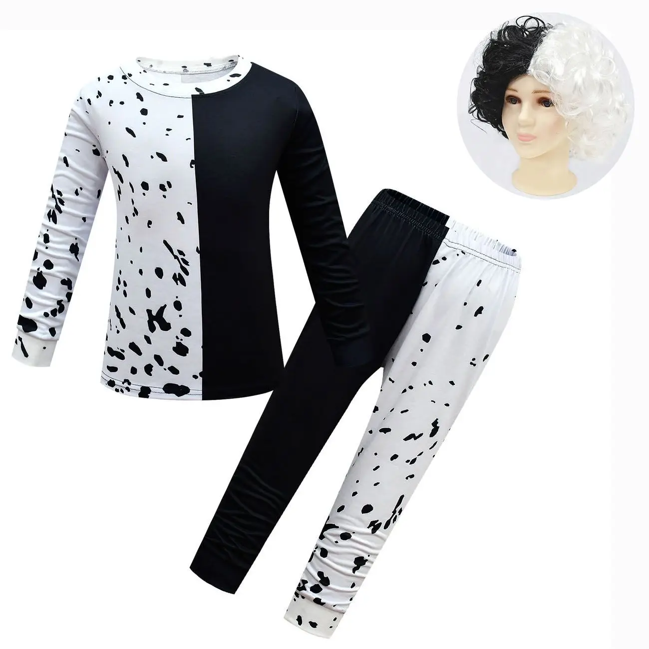 Мультяшная пижама для девочек Cruella черная белая пижама в горошек штаны для Хэллоуина косплея комплект детской одежды одежда
Мультяшная пижама для девочек Cruella черная белая пижама в горошек штаны для Хэллоуина косплея комплект детской одежды одежда