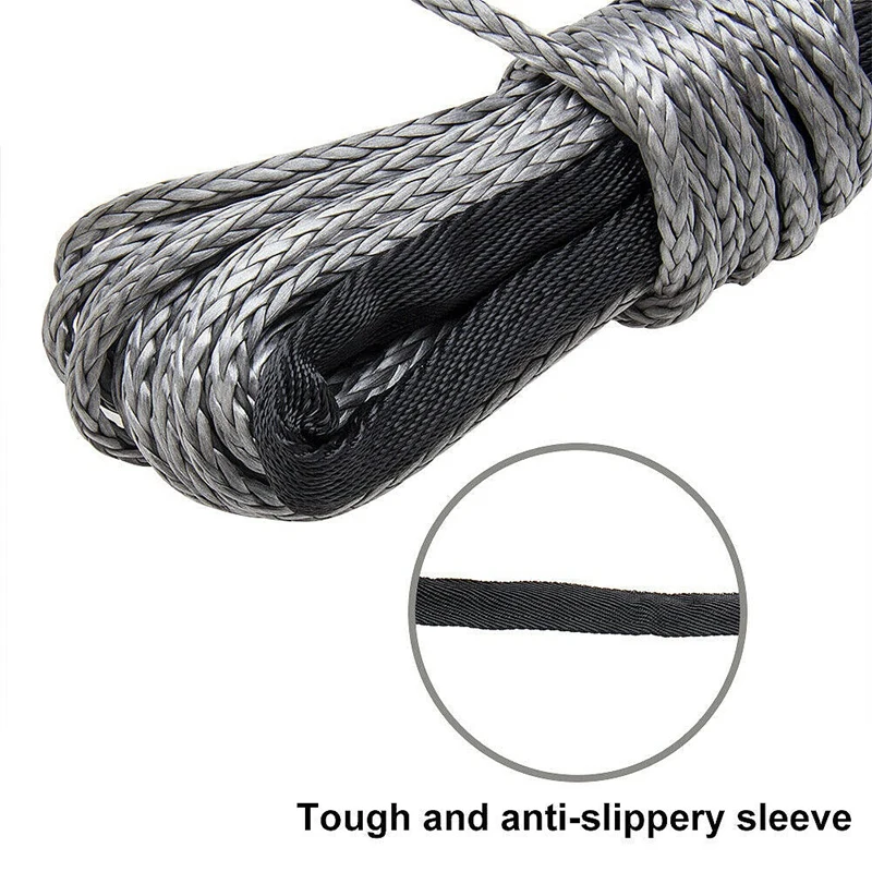 Synthetic Winch Rope, 1/4 x 50Ft Synthetic Winch Rope Line Cable for ATV UTV SUV Truck Boat Winch
Synthetic Winch Rope, 1/4 x 50Ft Synthetic Winch Rope Line Cable for ATV UTV SUV Truck Boat Winch