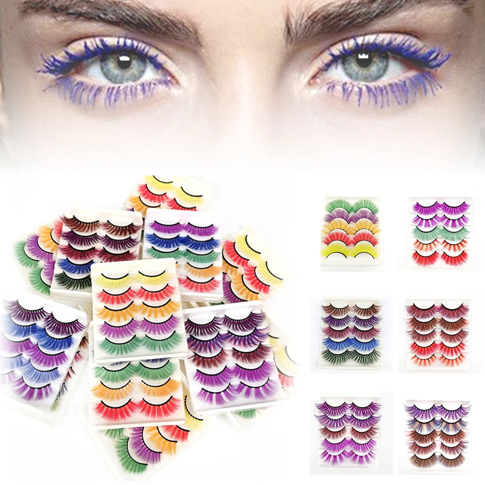 5 Pairs Colorful Fake Eyelashes Faux Mink False Eyelashes for Halloween Party Cosplay Mixed Color
5 Pairs Colorful Fake Eyelashes Faux Mink False Eyelashes for Halloween Party Cosplay Mixed Color