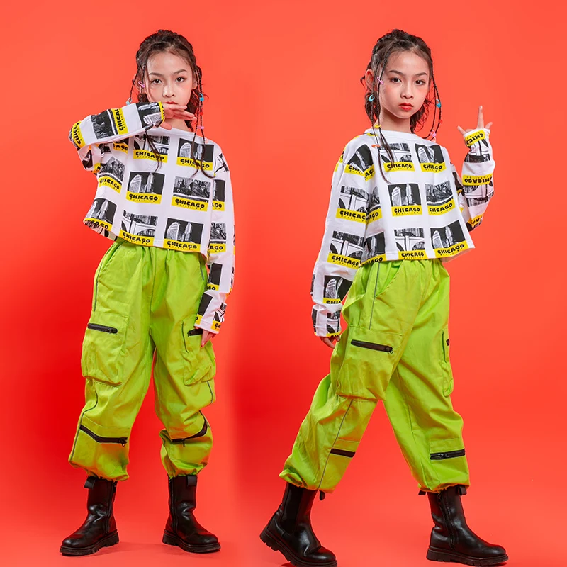 Kids Festival Hip Hop Clothing Print Crop Top Long Sleeve Shirt Streetwear Tactical Cargo Pants for Girl Dance Costume Clothes
Kids Festival Hip Hop Clothing Print Crop Top Long Sleeve Shirt Streetwear Tactical Cargo Pants for Girl Dance Costume Clothes