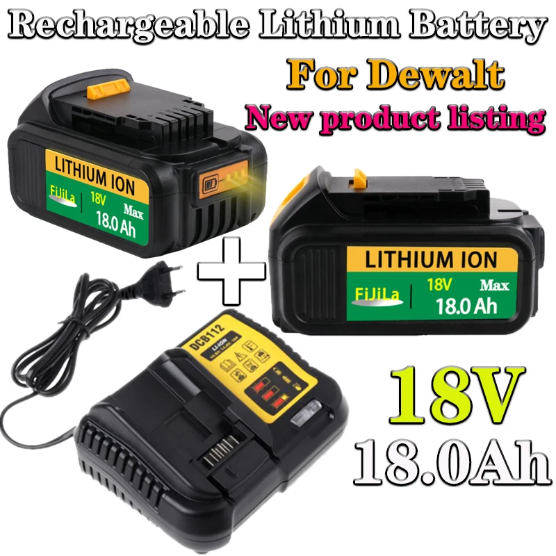 Original 18V 18000mAh for Dewalt DCB200 Rechargeable Li-ion Battery 18V Replacement for DeWalt DCB205 DCB201 DCB203 Power Tools
Original 18V 18000mAh for Dewalt DCB200 Rechargeable Li-ion Battery 18V Replacement for DeWalt DCB205 DCB201 DCB203 Power Tools