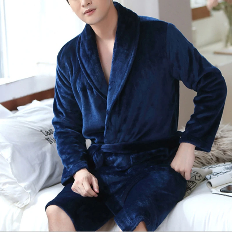 Men Casual Kimono Bathrobe Autumn Winter Flannel Long Robe Thick Warm Sleepwear Nightgown Male Loose Home Wear
Men Casual Kimono Bathrobe Autumn Winter Flannel Long Robe Thick Warm Sleepwear Nightgown Male Loose Home Wear