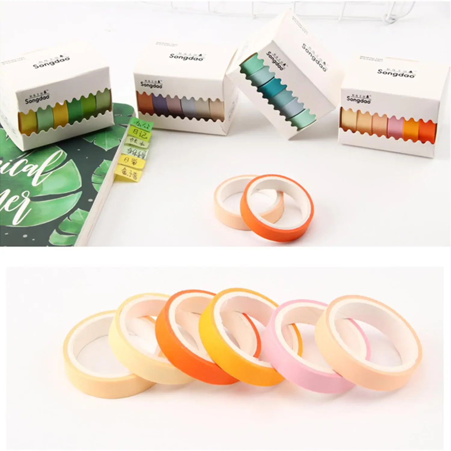 Set 6 Rolls Self Adhesive Washi Masking Tape Solid Colorful Decorative Thin Tapes For DIY Scrapbooking Arts and Crafts
Set 6 Rolls Self Adhesive Washi Masking Tape Solid Colorful Decorative Thin Tapes For DIY Scrapbooking Arts and Crafts