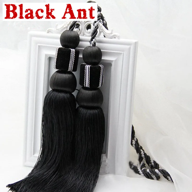 Europe Elegant Pure Colors Gray Solid Curtains Accessories For Living Room Bedroom Curtains Tassels Black Tieback CP014 #30
Europe Elegant Pure Colors Gray Solid Curtains Accessories For Living Room Bedroom Curtains Tassels Black Tieback CP014 #30