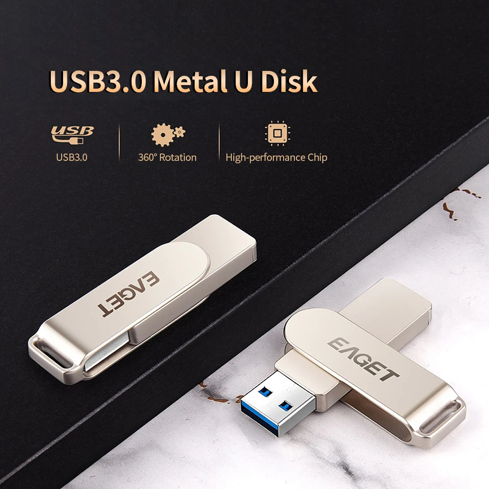 EAGET USB флеш накопитель 32 Гб 64 128 металлический U диск USB3.0 Портативный