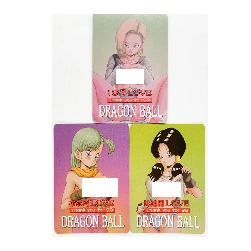 3pcs/set Dragon Ball Z GT Sexy Bulma Android 18 Videl Super Saiyan Heroes Battle Card Ultra Instinct Game Collection Cards
3pcs/set Dragon Ball Z GT Sexy Bulma Android 18 Videl Super Saiyan Heroes Battle Card Ultra Instinct Game Collection Cards