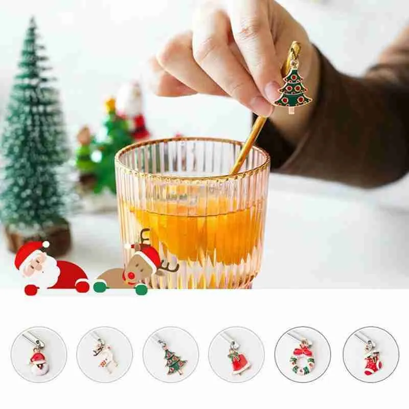 6pcs/box Christmas Spoon Steel New Year 2021 Xmas Coffee Spoon Christmas Party Table Decoration Gift 
6pcs/box Christmas Spoon Steel New Year 2021 Xmas Coffee Spoon Christmas Party Table Decoration Gift