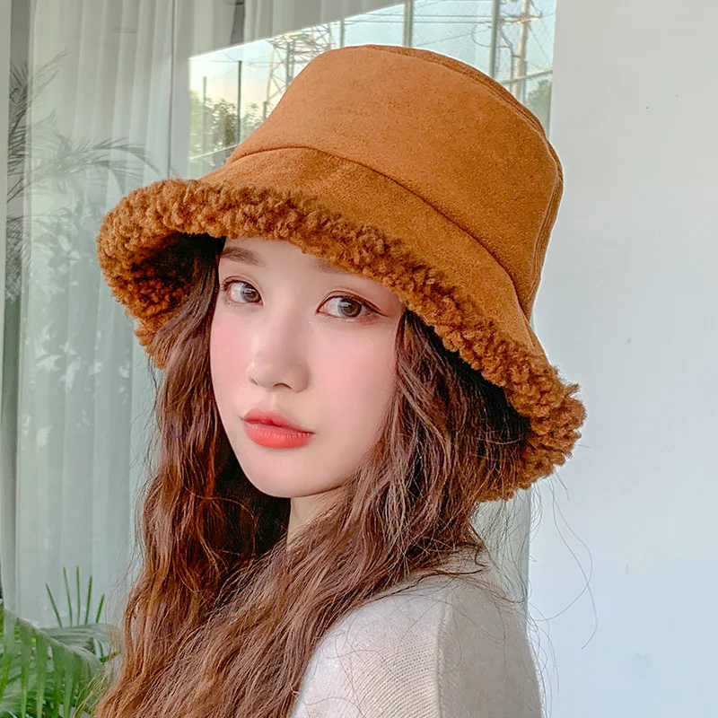 2020 Lamb Wool Winter Bucket Hat For Women Girls Fashion Solid Thick Warm Plush Fisherman Cap Faux Fur Bob Ladies Travel Panama 
2020 Lamb Wool Winter Bucket Hat For Women Girls Fashion Solid Thick Warm Plush Fisherman Cap Faux Fur Bob Ladies Travel Panama