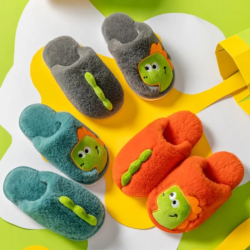 2021 Winter Children Girls Cartoon Dinosaur Slippers Indoor Home Fleece Warm Slippers Boy Funny Soft Anti-slip Home House Shoes
2021 Winter Children Girls Cartoon Dinosaur Slippers Indoor Home Fleece Warm Slippers Boy Funny Soft Anti-slip Home House Shoes