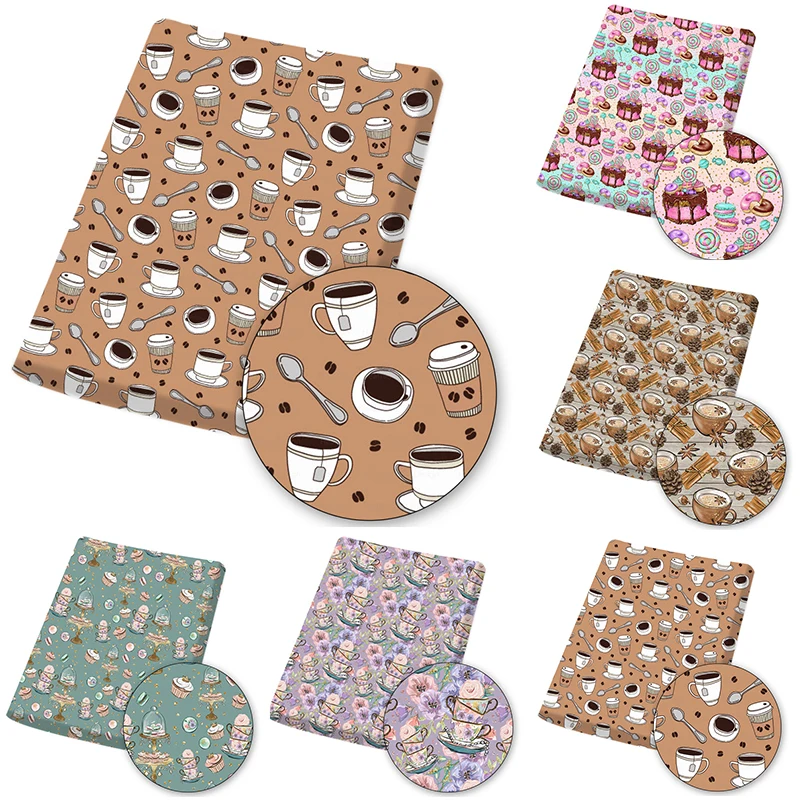 Polyester Cotton Fabric Coffee Cake Dessert Print Cloth Sheets for Designer Dress DIY Sewing Materials 45*145cm/Pc
Polyester Cotton Fabric Coffee Cake Dessert Print Cloth Sheets for Designer Dress DIY Sewing Materials 45*145cm/Pc
