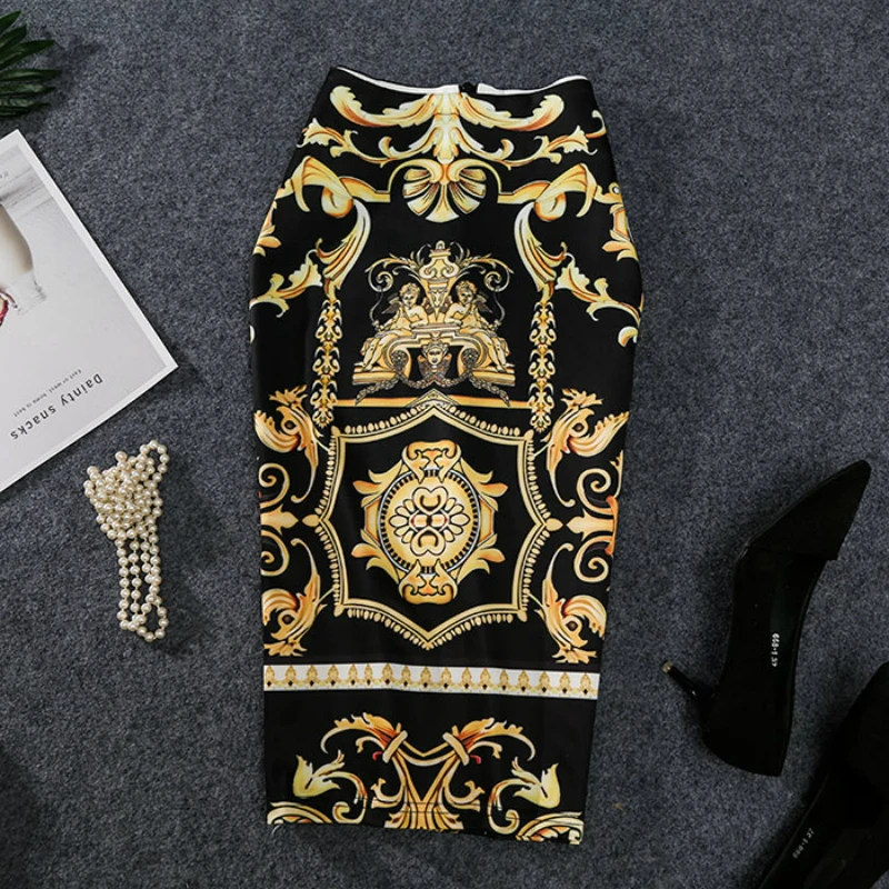 New-Coming European Women Autumn Print Pencil Skirt High Stretch Abstract Pattern Midi Slip Hip Skirt Female
New-Coming European Women Autumn Print Pencil Skirt High Stretch Abstract Pattern Midi Slip Hip Skirt Female
