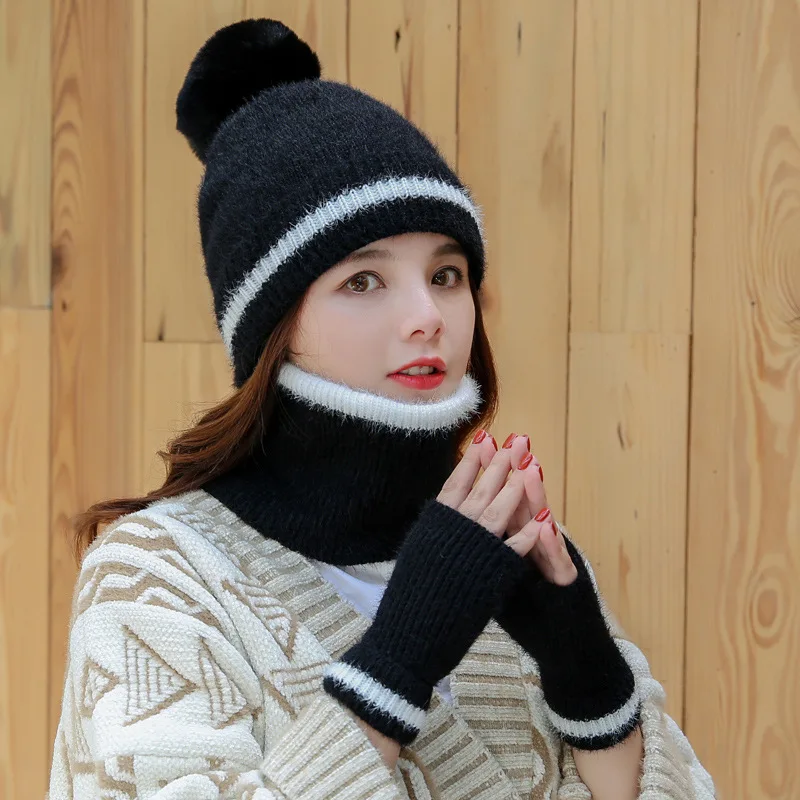 Faux Rabbit Fur Hat Gloves Scarf Sets Women Knitted Cap Thicken Plush Wool Warm Caps Outdoor Windproof Ear Flap Beanie Bonnet
Faux Rabbit Fur Hat Gloves Scarf Sets Women Knitted Cap Thicken Plush Wool Warm Caps Outdoor Windproof Ear Flap Beanie Bonnet